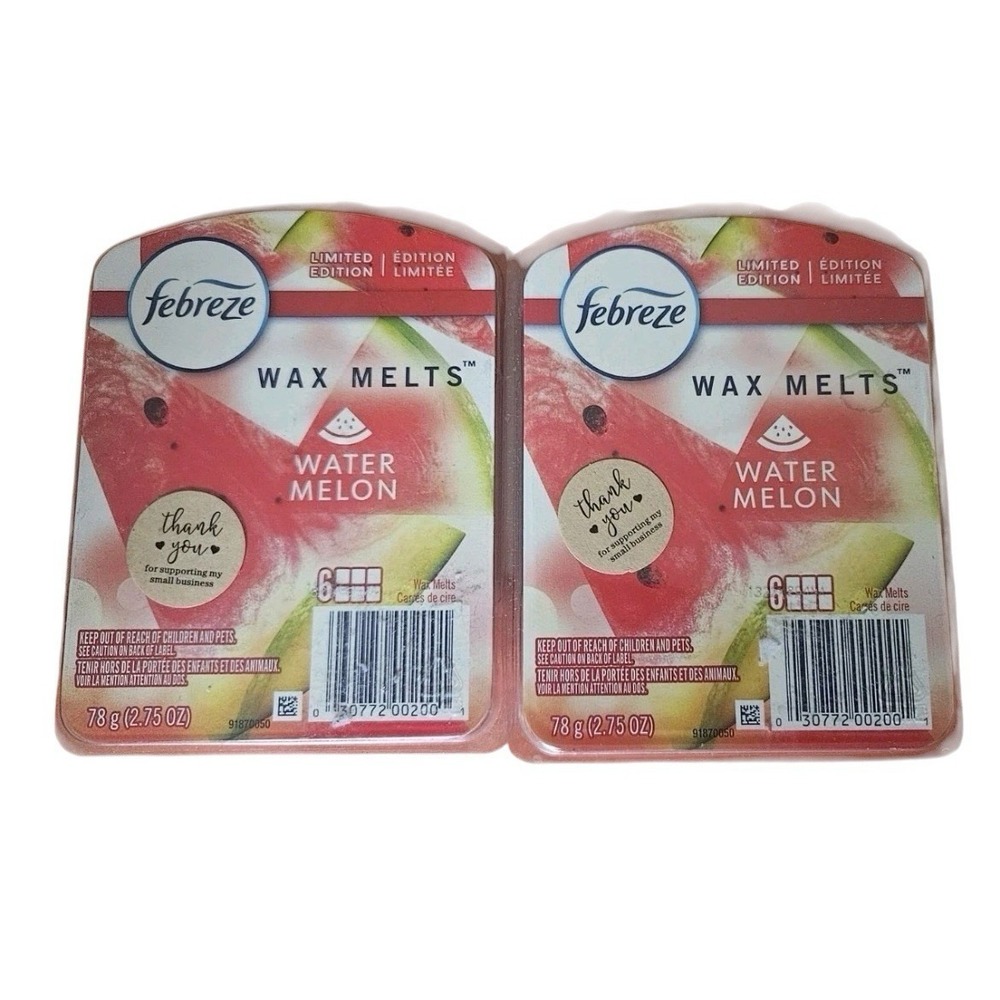 2 Febreze WATERMELON Wax‎ Melts Limited Edition Total 12 Cubes 2.5oz